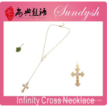 Infinity Jewelry Golden Cross Necklace Sideways Fashion Infinity Necklace